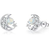 Cuoka 925 Sterling Silver Hypoallergenic Celestial Cute Animal Opal Stud Earrings for Women with Gifts Box