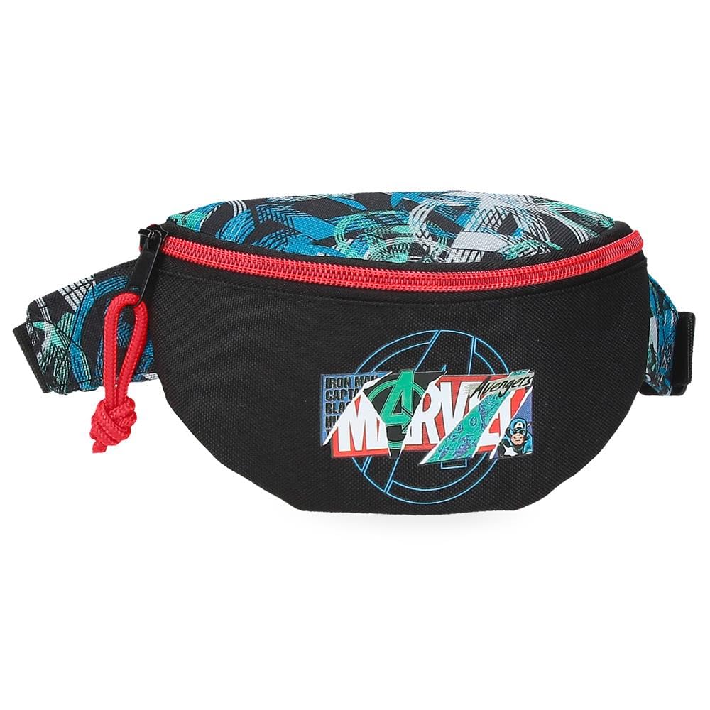 Marvel Disney Shield School Pencil Case Kids Pencil Case Polyester Perfect for Organizing and Storing Pens and Pencils by Joumma Bags, Black, Standard Size, Belt Bag