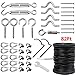 YQL Outdoor Lights Hanging Kit,Globe String Lights Suspension Kit,82ft Black Vinyl-Coated 304 Stainless Steel Cable,String Light Guide Wire,Turnbuckle Wire Rope Tension with Hooks