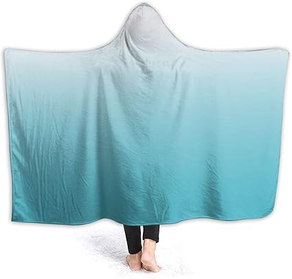 Amazon カスタムフード付きブランケット グラデーション水彩ブルー壁紙 ソフトシェルパフリースウェアラブルスローブランケットベッドホームソファトラベル ブランケット 毛布 オンライン通販
