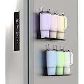Longtor 2 Pack Magnetic Cup Holder Water Bottle Organizer Compatible with 30 & 40 oz Stanley Cups, Tumbler with Double Sided Tape Hold Stanley Cup Accessories for Kitchen Fridge Cabine