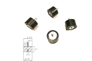RUBBERFEETWAREHOUSE 4 Rubber Vibration Isolator Mounts (1-1/2 Dia x 1" Ht) 5/16-18 x 5/8 Length Stud Y