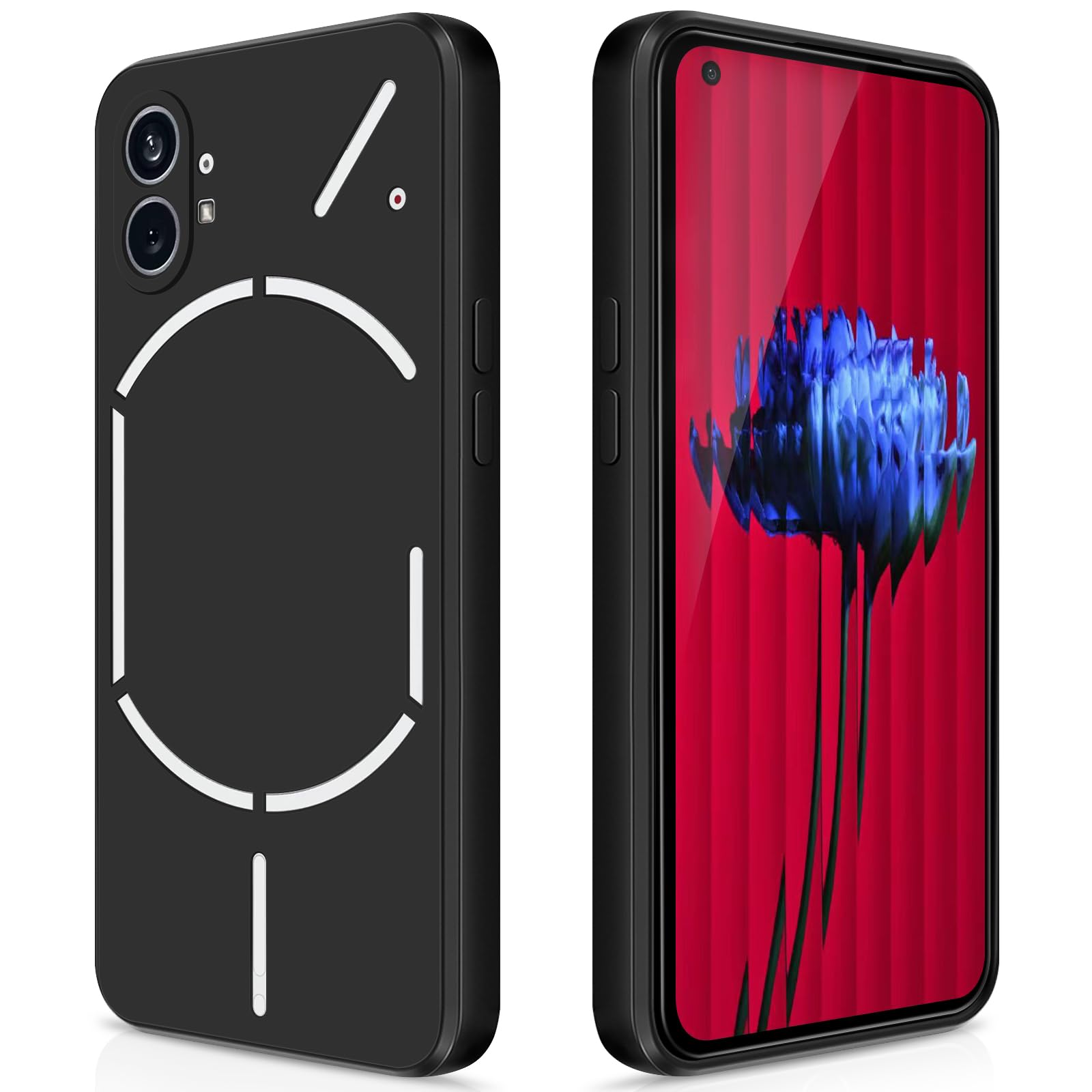 GiiYoon Case Compatible with Nothing Phone 1, Silky-Soft Touch Full-Body Protective Phone Silicone Case, Shockproof Cover with Microfiber Lining, Black — image 1