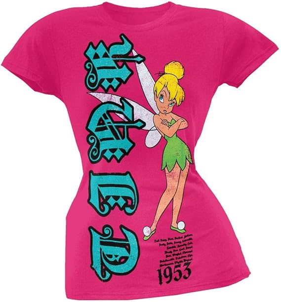 Amazon.com: Tinkerbell - Womens Definiton Juniors T-shirt Large Pink: Clothing