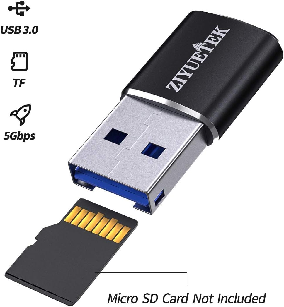 ZIYUETEK USB Micro SD Card Adapter, Aluminum USB 3.0