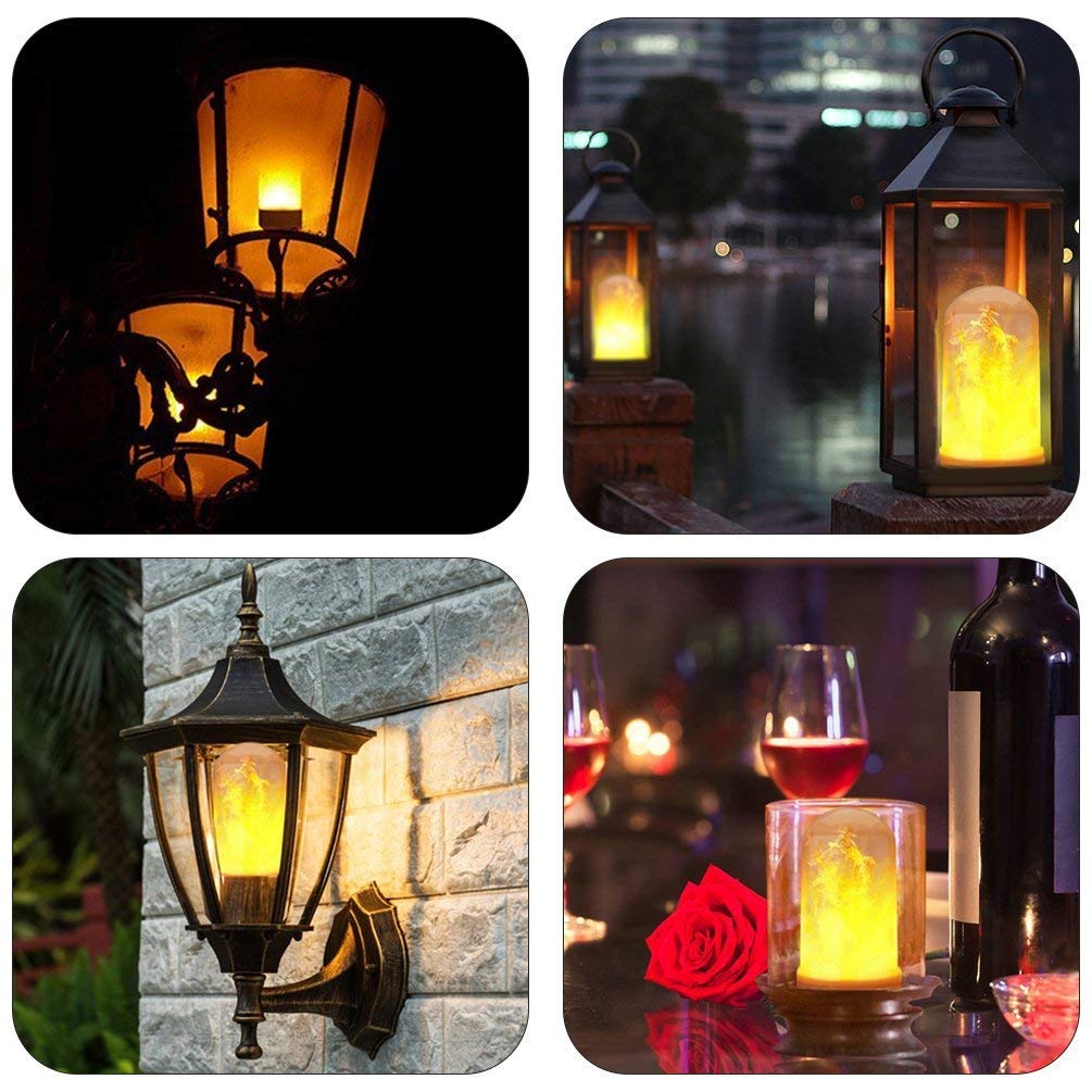 AUTFIT Led Flammen Lampe mit simuliertem Flammen Licht, 4 Modi Flamme Glühbirne, E27 Base Dekorative Leuchtmittel Flamme Birne für Halloween/Valentinstag/Zuhause/Hotel/Bar/Garten（1-Pack)