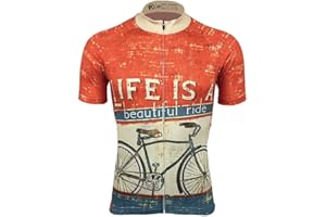 CARBONLESS RIDING Cycling Jersey Life is Beautiful Short Sleeve MTB Jersey Full Zip Breathable Bicycle Tops Bike Shirt