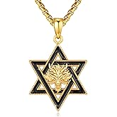 Adnix Star of David Necklace 925 Sterling Silver Star of David Pendant Animal/Tree of Life Jewish Jewelry for Men Women