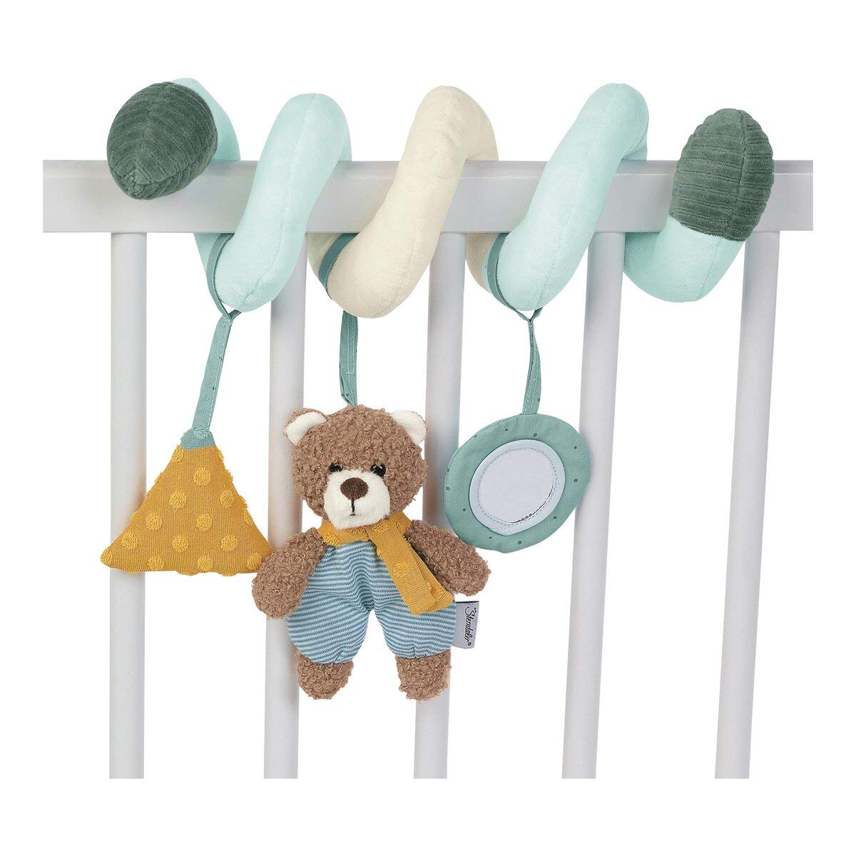 Sterntaler 6612002 Toy Spiral Bear Ben with Rattle Age for Babies from Birth Multi-Coloured