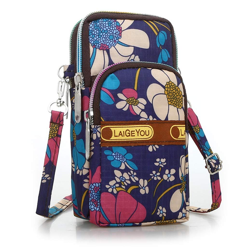 Allegorly Sac à Bras Cartoon étudiants, Mode Neutre étudiants en Nylon Sports De Plein Air Bras Sac Sac Téléphone Sac à Bandoulière Grande Capacité (3.14X2.36X6.69)