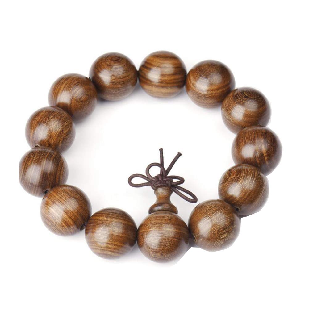 NANHUA Prayer Beads Mala Bracelet,Natural Wood Tibetan Buddhist Buddha Meditation Necklace
