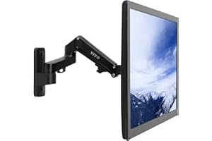 VIVO Premium Aluminum Single LCD Monitor Wall Mount, Height Adjustable Pneumatic Spring Monitor Arm for Screens up to 32 inch