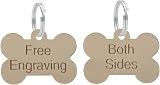 LarryRoo Dog Bone ID Tag Personalised Engraved 38mm Brass view 3