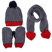 Hat Scarf Gloves Set Awakingdemi 3pcs Children Hat Scarf Gloves Set Autumn Winter Baby Warm Hat for 0-3Y(2)