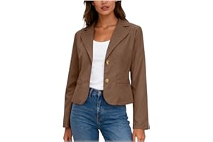 Women Casual Stretchy Cropped Blazer,Lightweight Slim Fit Jackets Long Sleeve Short Blazer Business Office Suit with Pockets
