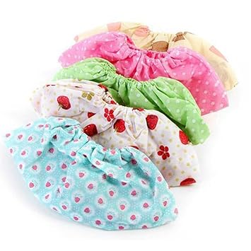 6 Paar Vlies Stoff floral Muster Rutschfeste Schuh Bezüge atmungsaktiv Dicker wiederverwendbar Überschuhe Staubfrei, Bodensch