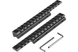 LONSEL 11mm Dovetail to 21mm Picatinny Rail Convert Adapter - 155mm/6.1" Long Extension Low Profile Scope Mount Converter Adaptor - Base Mount 3/8" to 7/8" Converter -14 Slots