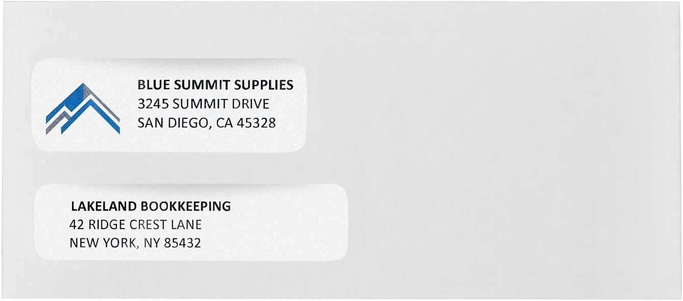 500 No. 9 Flip and Seal Double Window Security Envelopes - Designed for Quickbooks Invoices and Business Statements with Self Seal Flip Press and Seal Flap -Number 9 Size 3 7/8 Inch X 8 7/8 Inch : Office Products