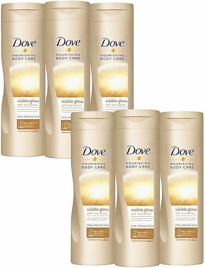 6x Dove Nourishing Body Care Visible Glow Gradual Tan Lotion Fair to Medium