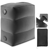 Maliton Inflatable Foot Rest Pillow for Travel,Kids Airplane Bed,Adjustable 3 Layers Height Leg Pillow of Air Travel Essentials,Car, Office, Home - Fast Inflation (Dark Grey)