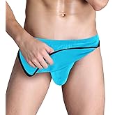 ZONBAILON Mens Sexy Boxers Shorts G-String Backed Pouch Thongs with Skirting Bulge Pouch Split Side Sleep Pajama Underwear