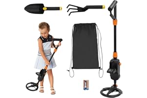 Metal Detector Kit for Kids, Kids Metal Detector with 7.6" Waterproof Coil and LCD Display Lightweight Gold Detector Kit with