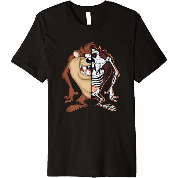 Amazon.com: Looney Tunes Taz Half Skeleton T-Shirt