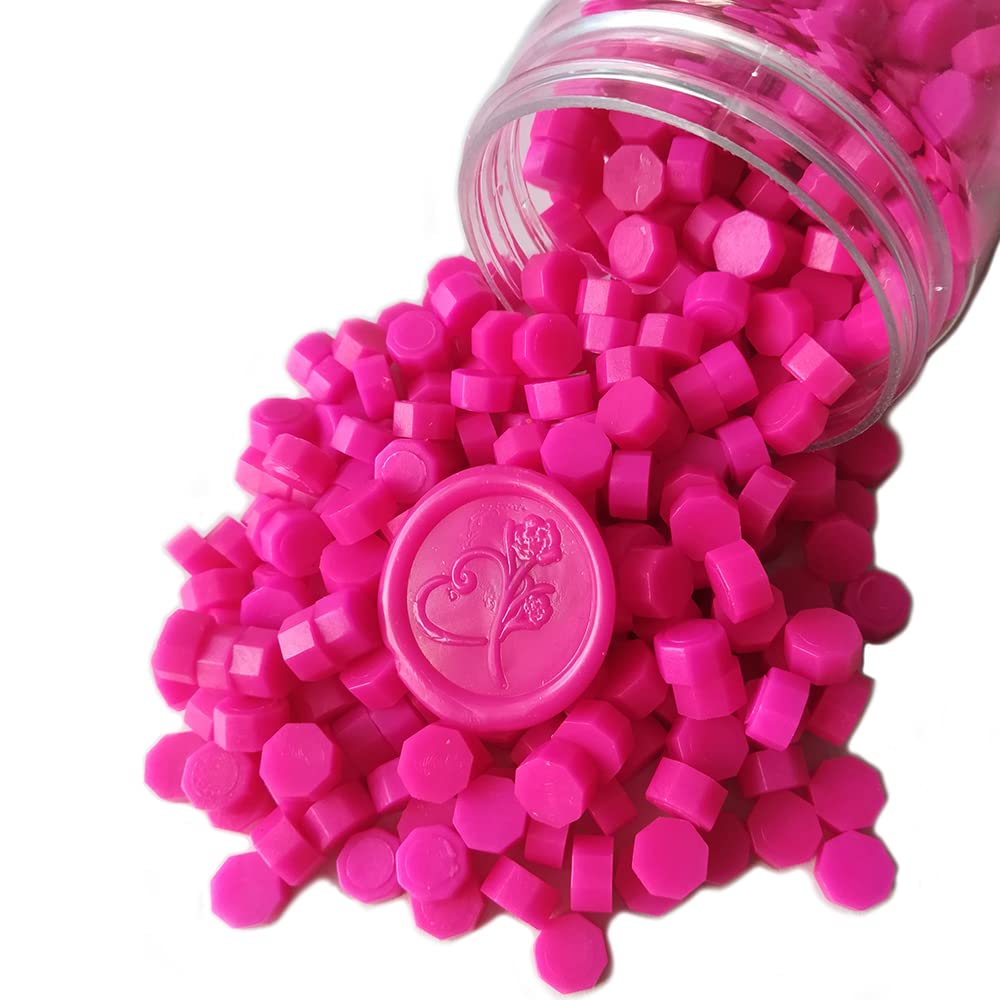 400 Pieces Sealing Wax Beads for Wax Seal Stamp, PORXFLY Pink Waxss Seal Beads Great for Wedding Invitations, Wine Packages,Cards Envelopes, Gift Wrapping (Rose Red) — image 1