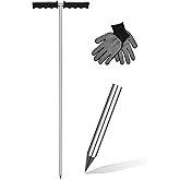 Soil Probe Rod,32"-48" Septic Tank Probe Rod,Beseetop Pipe Probe Made of Stainless Steel with Insulated T Handle Heavy Duty P