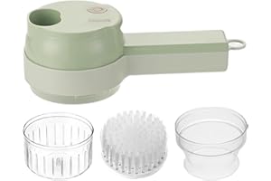 Wireless Mini Chopper 4 in 1 Electric Vegetable Chopper Rechargeable Food Cutter with Brush Head for Garlic Onion Chili Peppe