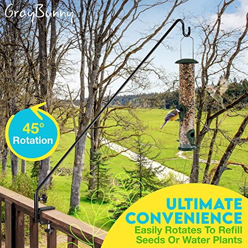 Extended Reach Deck Bird Feeder Pole 49" Deck Bird Feeder Hanger for