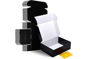 HORLIMER 12x9x4 inches Shipping Boxes Set of 20, Black Medium Corrugated Cardboard Gift Mailer Box