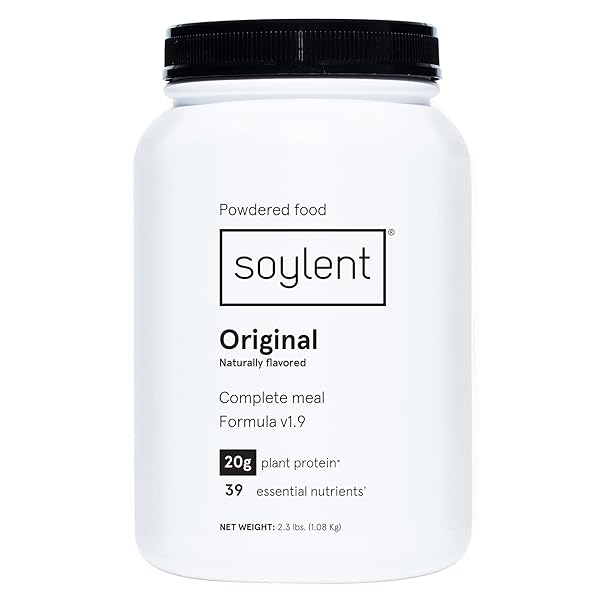 SOYLENT COMPLETE NUTRITION MEAL REPLACEMENT PROTEIN POWDER, ORIGINAL – PLANT BASED VEGAN PROTEIN, 39 ESSENTIAL NUTRIENTS – 36.8OZ
