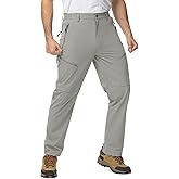 TBMPOY Men's Lightweight Hiking Travel Pants 5 Zip Pockets Stretch Quick Dry Work Pant Cargo Outdoor Camping Fishing