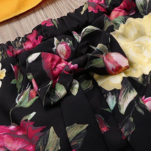Baby Girls Off-Shoulder Strap Top+Floral Bloomer Shorts/Dress Sisters Twins Clothes Set