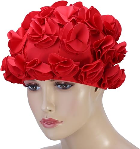 Amazon Com Tbest Fashion Flower Swim Cap Long Hair Swimming Cap