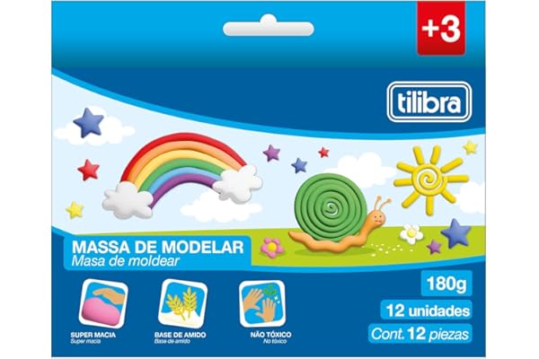 Tilibra - Massa para Modelar Macia 180g 12 Cores Académie