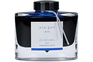 PILOT Iroshizuku Bottled Fountain Pen Ink, Asa-Gao, Morning Glory (Dark Blue) 50ml Bottle (69203)
