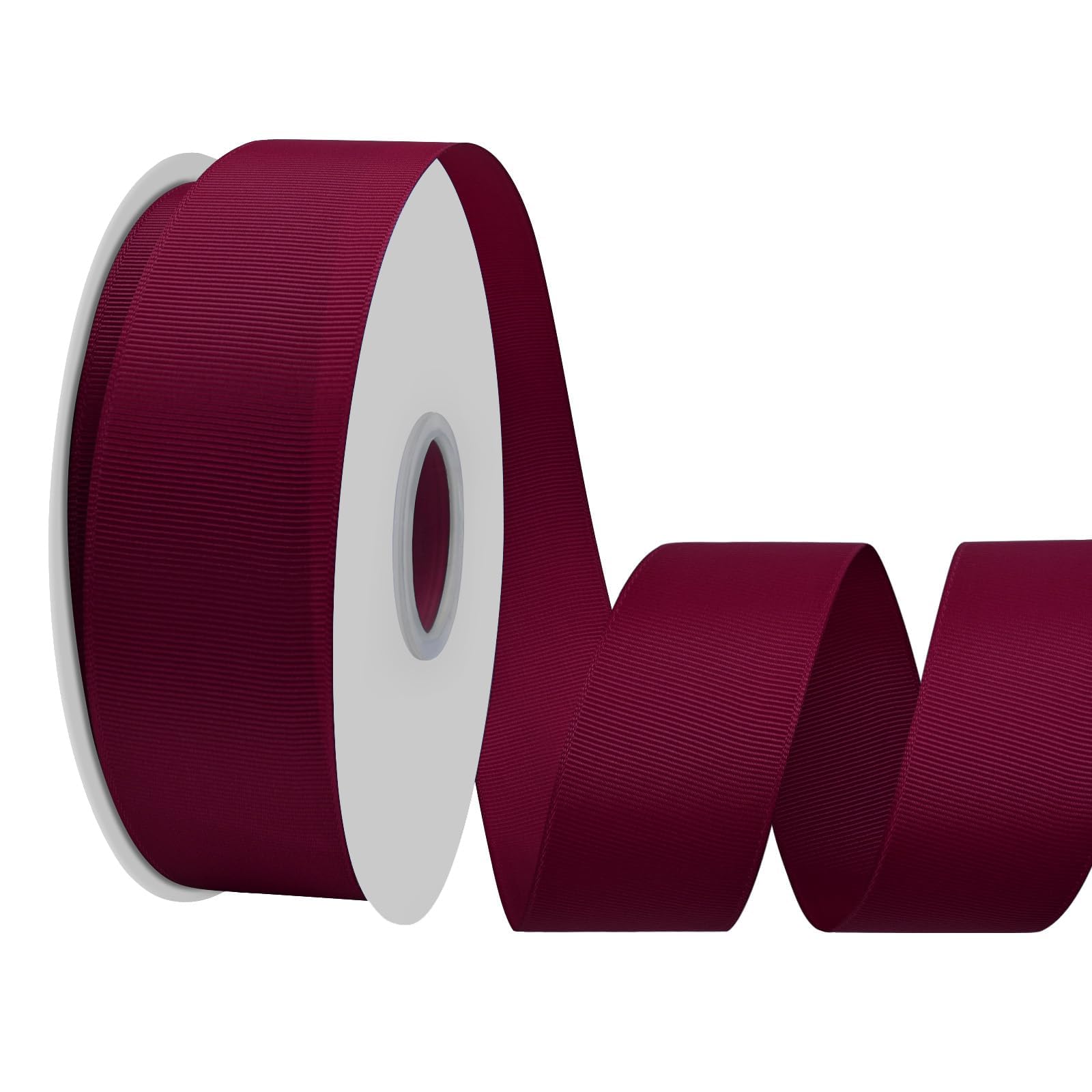 LoomJoyz Double Sides Wine Red Grosgrain Ribbon for Gift Wrapping 40mm×45 Meters Ribbon Ideal for Sewing Hair Bow Flower Bouquet Crafts Weddings Floral Arrangements