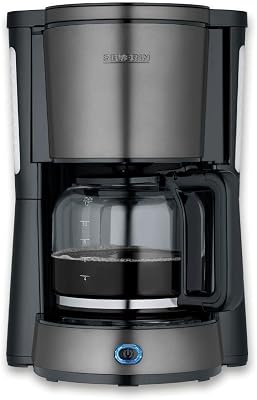 Kaffeemaschine, Kaffeeautomat mit Glaskanne, Durchbrühdeckel und Tropfstopp, Schwenkfilter, Abschaltautomatik, integriertes Kabelfach 1,25 L Füllmenge, 1000 Watt, dark inox, KA 9340