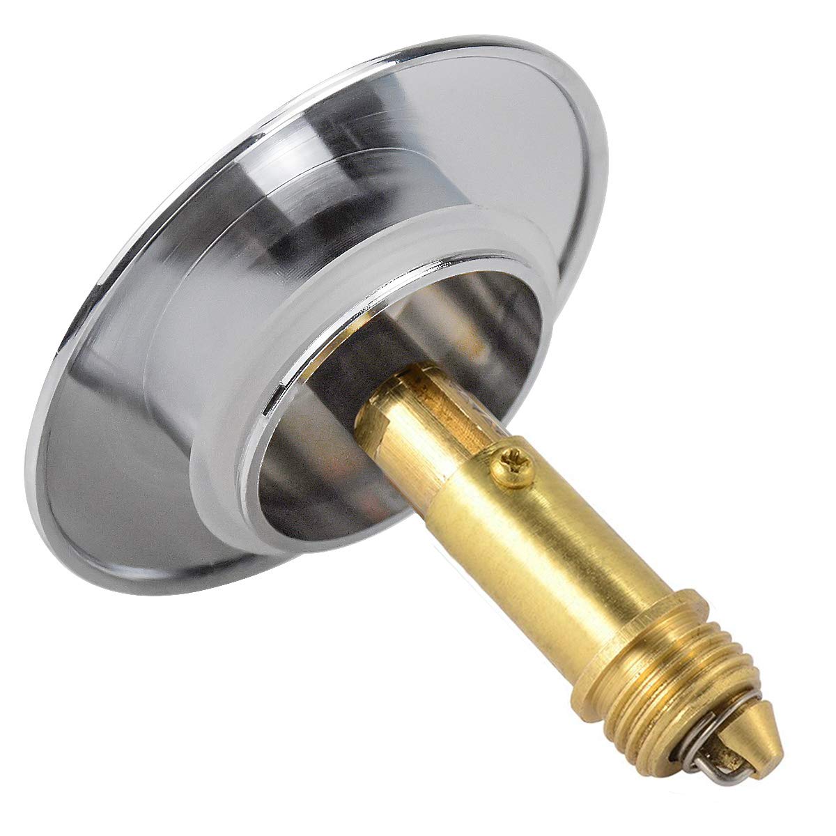 NATUCE Bathroom Sink Drain Plug Stopper, 70mm Basin Chrome Pop Up Click Clack Plug Stopper Push Button with Brass Slotted Plug Bolt Spring, Waste Drain Stopper Sink Plug for Bath Vanity Sink,Bathtub