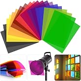 SAMNISOO 20 Pcs Color Correction Gel Light Filter, Transparency Film Plastic Sheets Colored Overlays Color Lighting Gel Filter, 10 Colors A4 Size