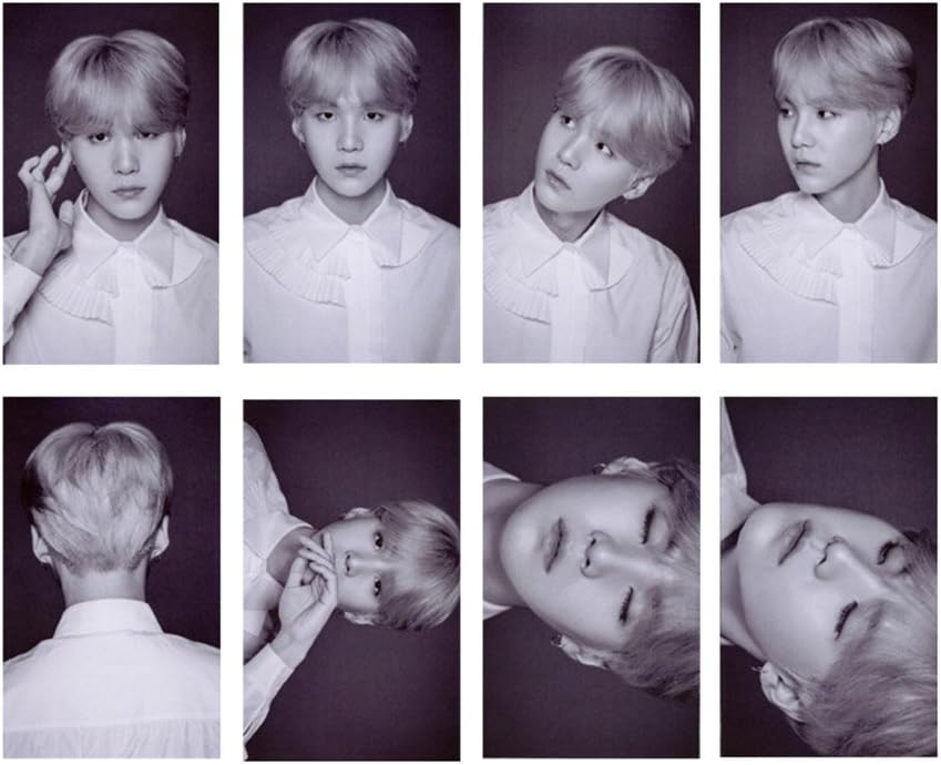 Coaste Antilane 8 Pieces Lomo Cards | Jung Kook Jimin BTS Mini Photo Card/Postcard/V, Suga Jin J Hope Rap Monsters Bangtan Boys Band Members Merchandise | Collection Best Gift for the Army SUGA