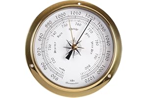 RUNLAIKEJI 145mm/5.7inch Wall Mounted Barometer,Metal Round dial barometers,Barometric Pressure Gauge for Home,Fishing Barome