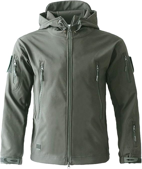 VEROP Men's Outdoor Waterproof Soft Shell Hooded Military Tactical
