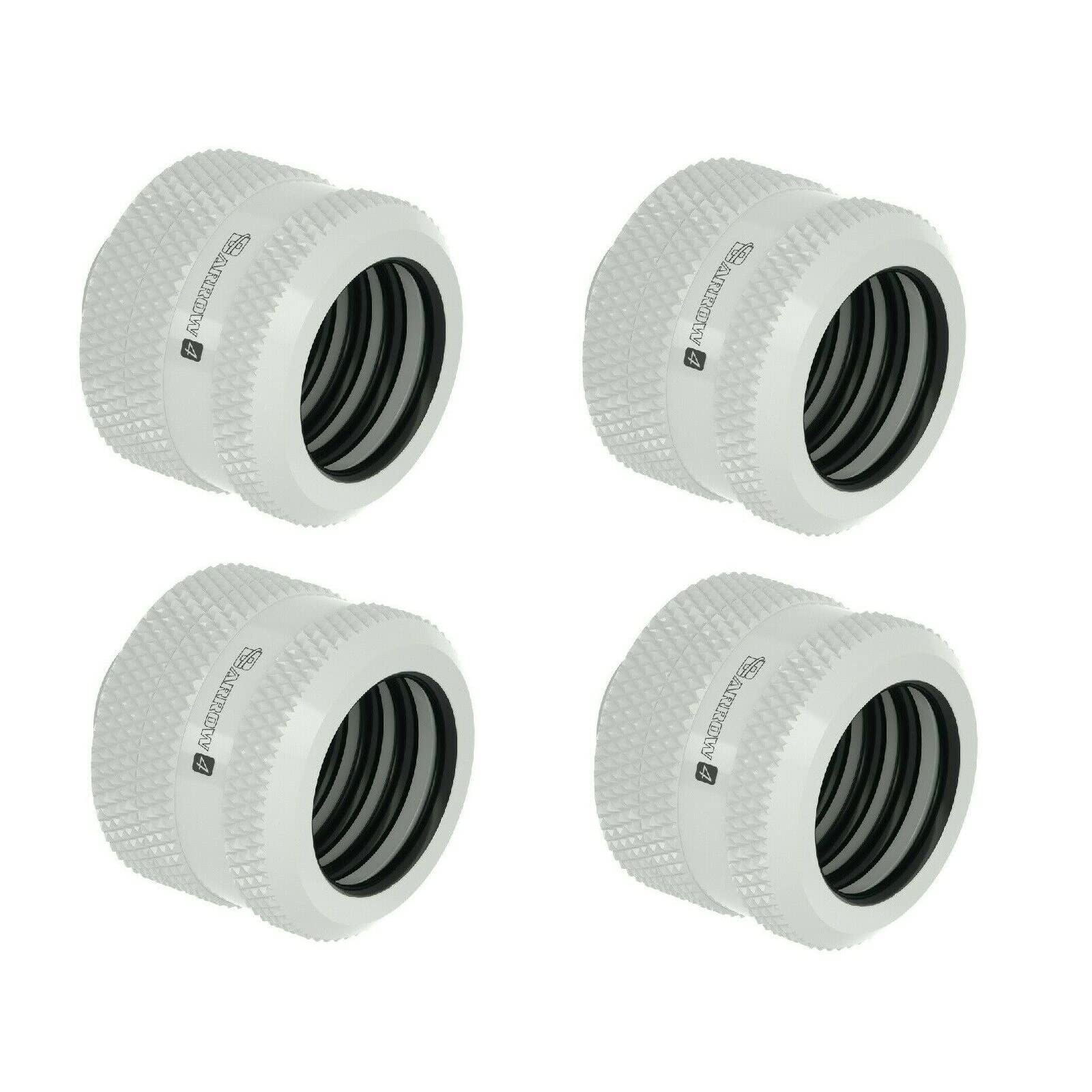 Barrow G1/4" to 16mm Hard Tubing Compression Fitting (For Use with Barrow Rigid Tubing Only), White, 4-pack