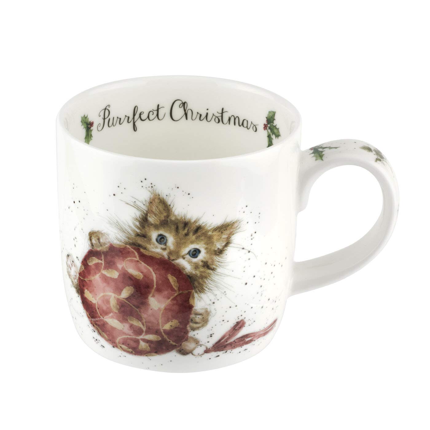 Portmeirion Wrendale Designs 'Purrfect Christmas' Kitten 0.3L Bone China Christmas Mug
