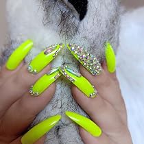 Amazon.com: ZYBUXY light green press on nails luxury gem Crystal ...
