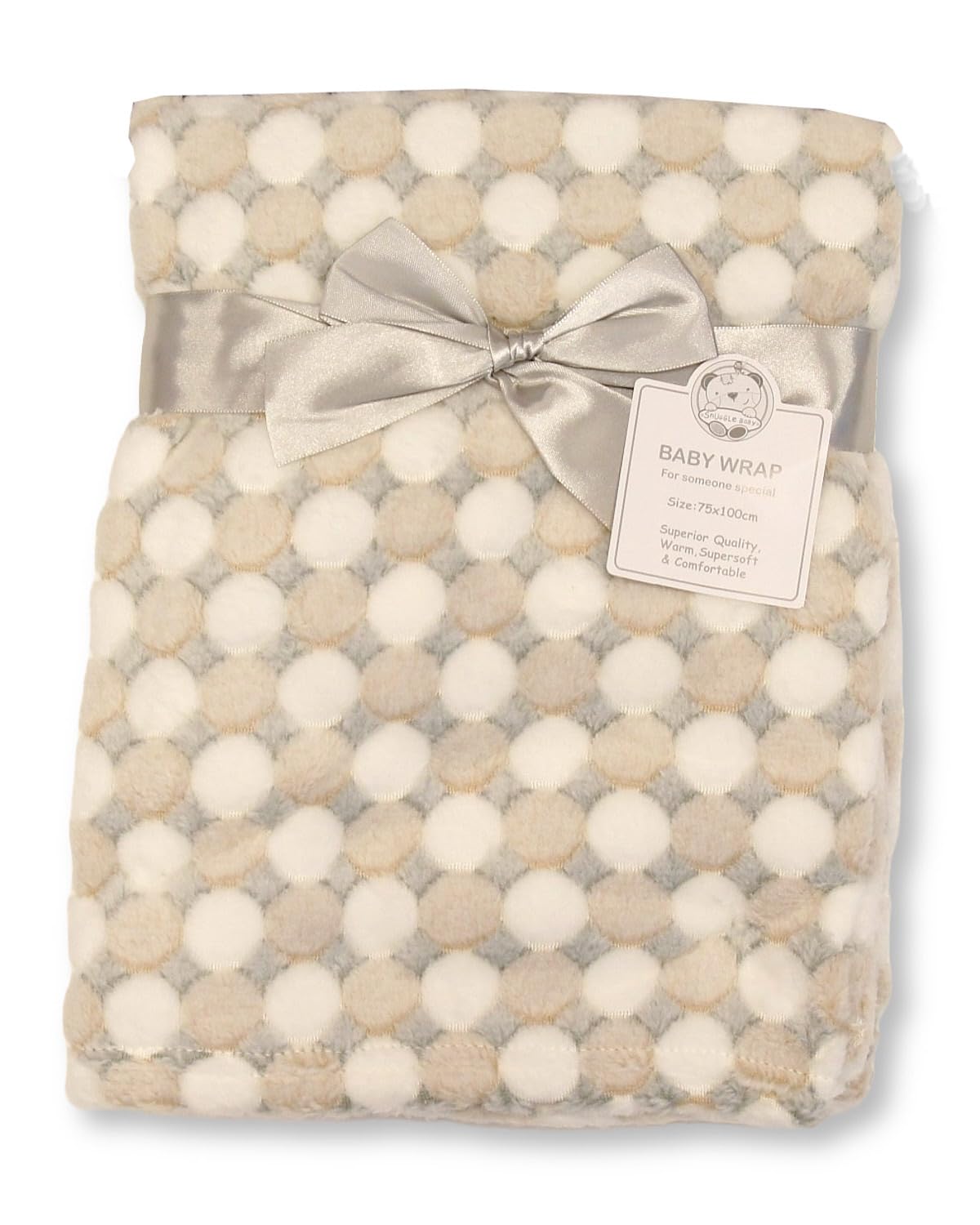 Baby Wrap Blanket 'Circles' - Boys Girls Unisex (Grey)