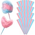 Jetec 100 Pcs Cotton Candy Cones Cotton Candy Sticks Paper Cotton Candy Supplies Floss Sugar Cotton Candy Holder for Birthday Christmas Parties (Pink and Blue)